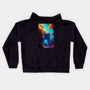 Abstract Another World Explorer Kids Hoodie